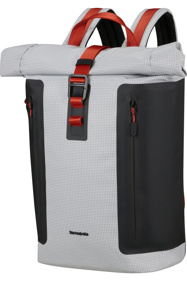 Unisex Samsonite Coatify Biz Rolltop Backpack with 15.6-inch laptop compartment and sleek black design.