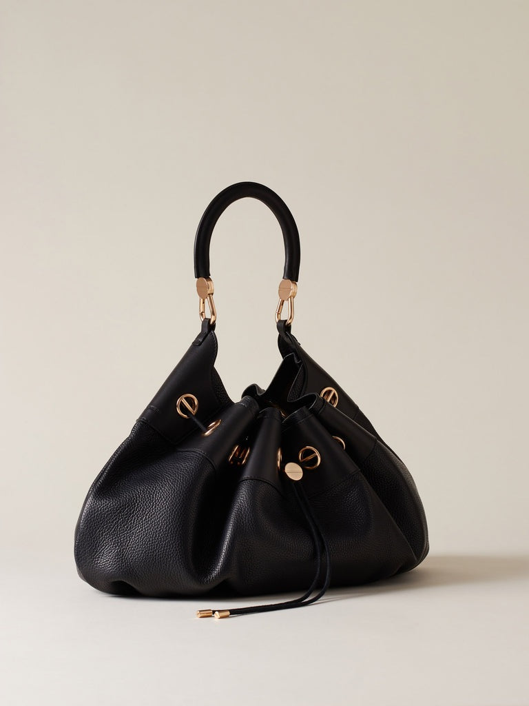 Large Borbonese Collier Hobo Bag for women, stylish shoulder bag with spacious design and elegant leather finish.