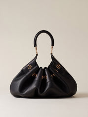 Large Borbonese Hobo Bag with shoulder strap, stylish women's accessory with spacious design and classic leather finish.