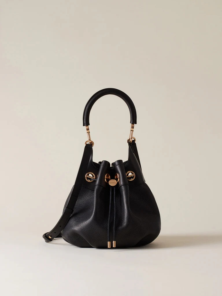Mini Bucket Borbonese handbag featuring a structured design and top handle, made of high-quality materials for a stylish look.
