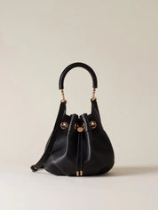 Mini Bucket Borbonese handbag featuring a structured design and top handle, made of high-quality materials for a stylish look.