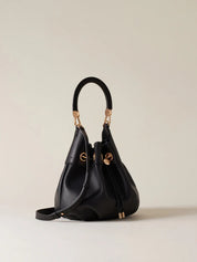 Mini Bucket Borbonese handbag with top handle and stylish design, perfect for women's accessories and everyday use.