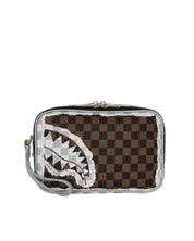 Cream And Brown Tear Check Toiletry Bag Sprayground - MYLILLY