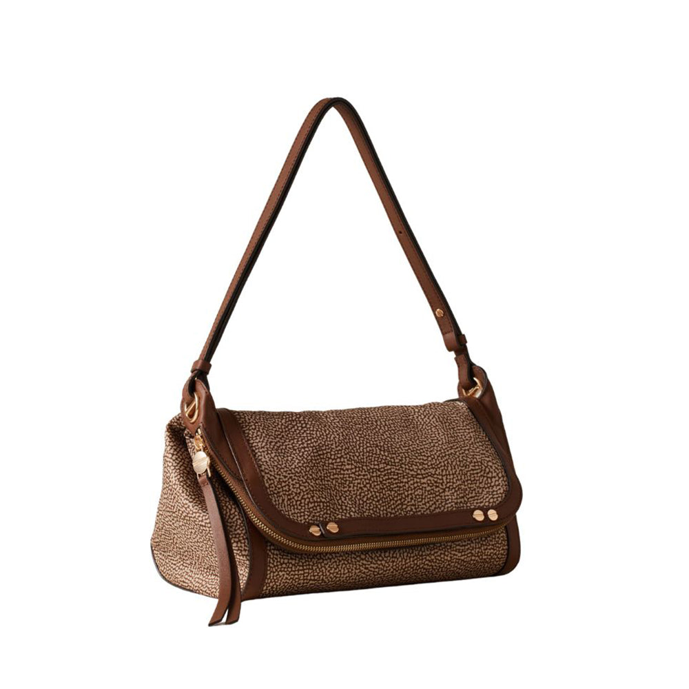 Small Borbonese crossbody bag with a sleek frame, featuring a stylish shoulder strap and elegant design, perfect for women.