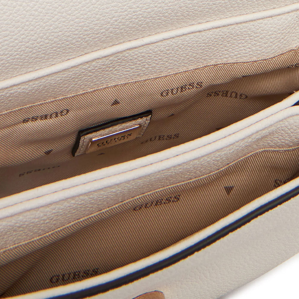 Mini Guess Calebra crossbody bag in a stylish design, showcasing its strap and compact size.