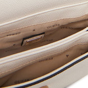 Mini Guess Calebra crossbody bag in a stylish design, showcasing its strap and compact size.
