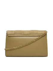 Mini crossover bag by Love Moschino in black with gold logo detailing and adjustable shoulder strap.