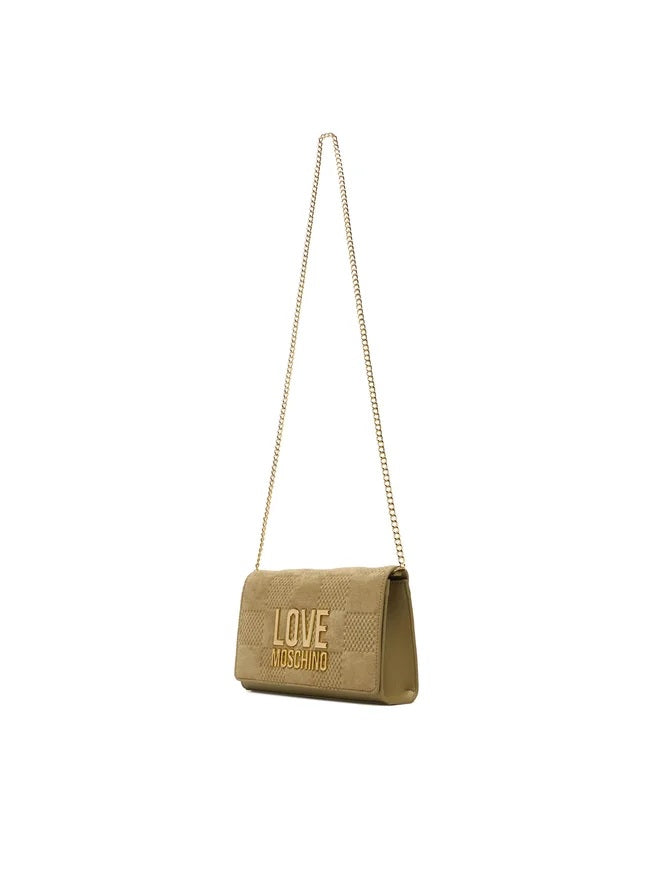 Mini crossover bag from Love Moschino in black with a stylish design and adjustable strap. Perfect for casual outings.