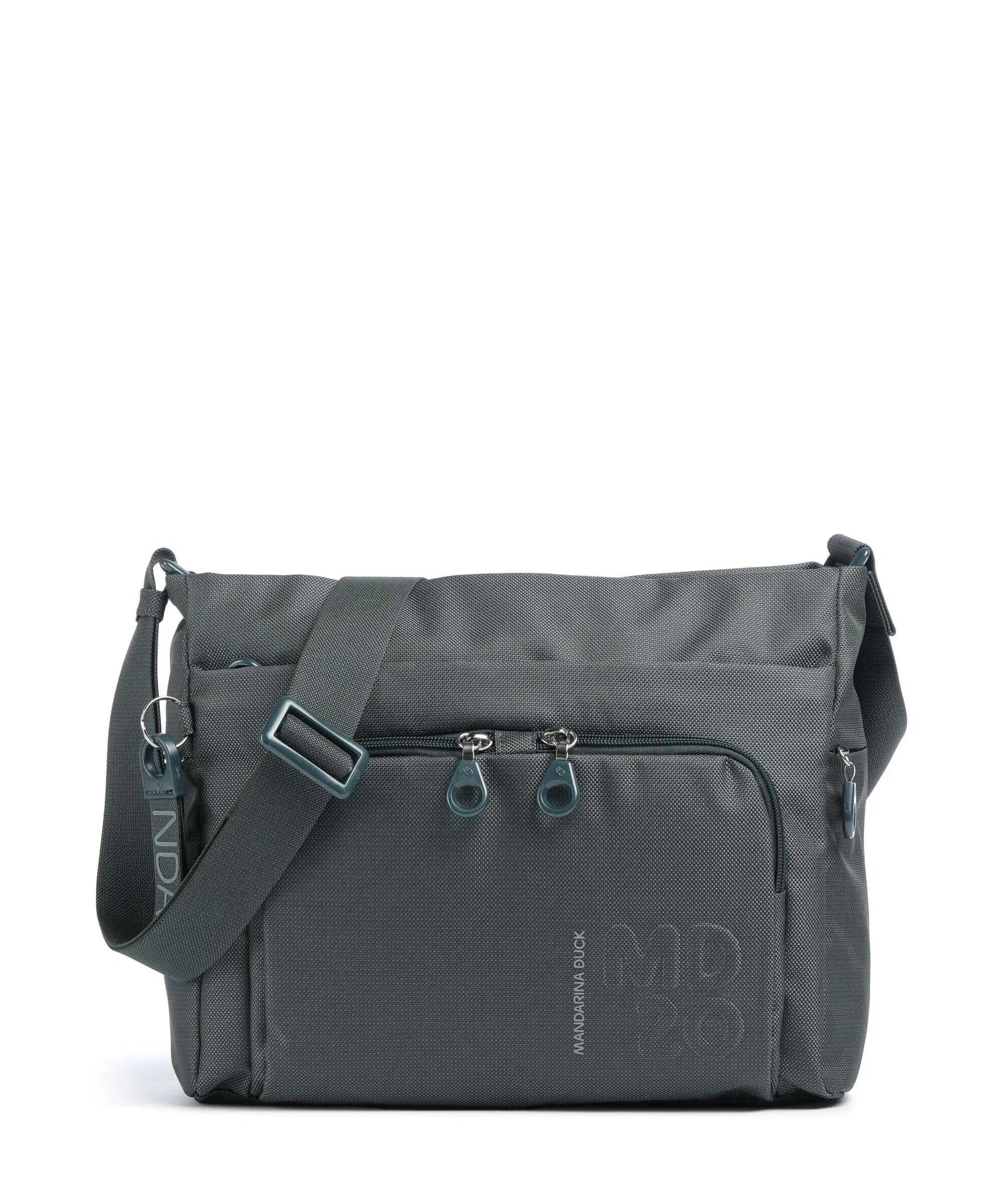 Mandarina Duck Crossover MD20 shoulder bag in orange, stylish accessory for women featuring a sleek design and adjustable strap.