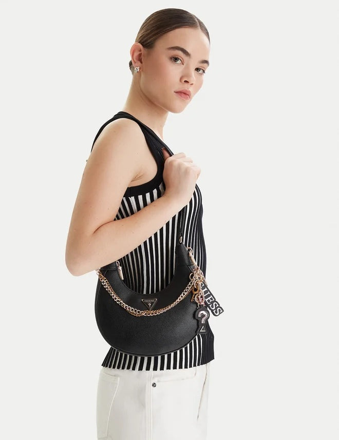 Guess Davina shoulder bag for women, featuring a stylish compact design with a sleek strap and modern accents.