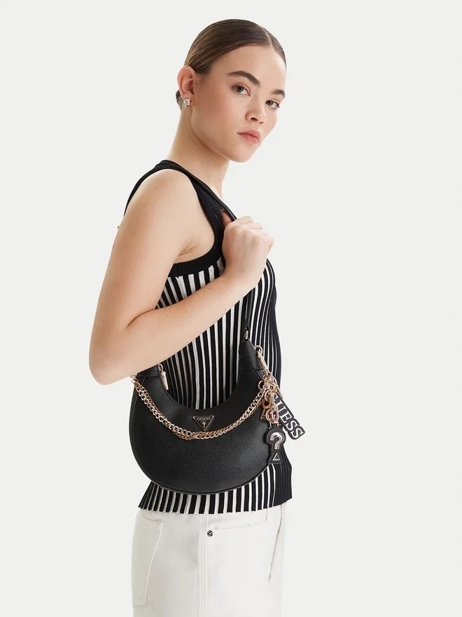 Guess Davina shoulder bag for women, featuring a stylish compact design with a sleek strap and modern accents.