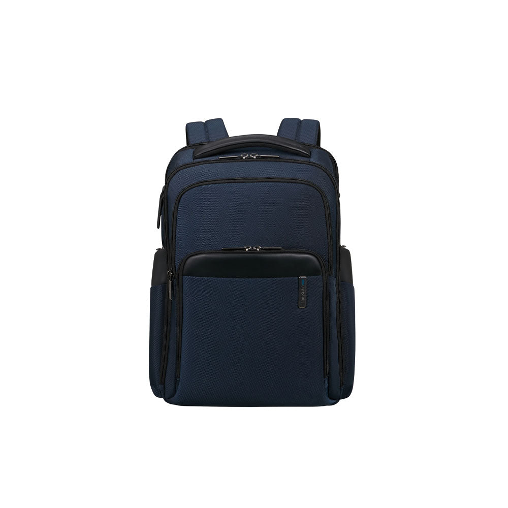 Samsonite Evosight Backpack with 14.1-inch laptop compartment, unisex design, black with multiple organizational pockets.