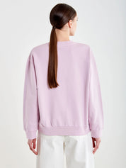 Light gray Vicolo Donna Felpa Basic with crew neck and long sleeves, casual and comfortable for everyday wear.