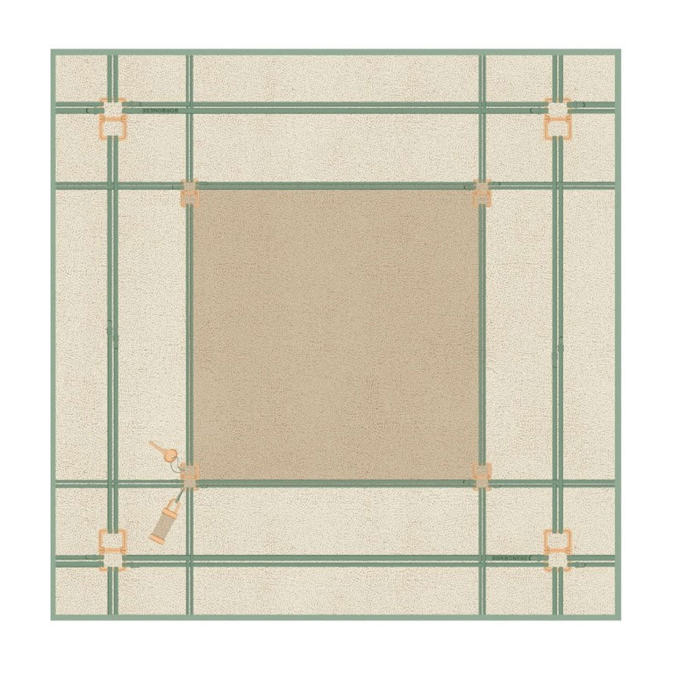 Borbonese foulard Lucchetto accessory for women, featuring elegant fabric with intricate design, perfect for stylish outfits.