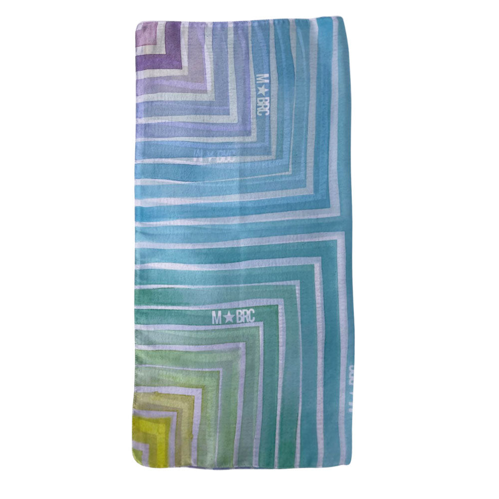 M BRC striped foulard showcasing a vibrant pattern, perfect accessory for women's outfits.