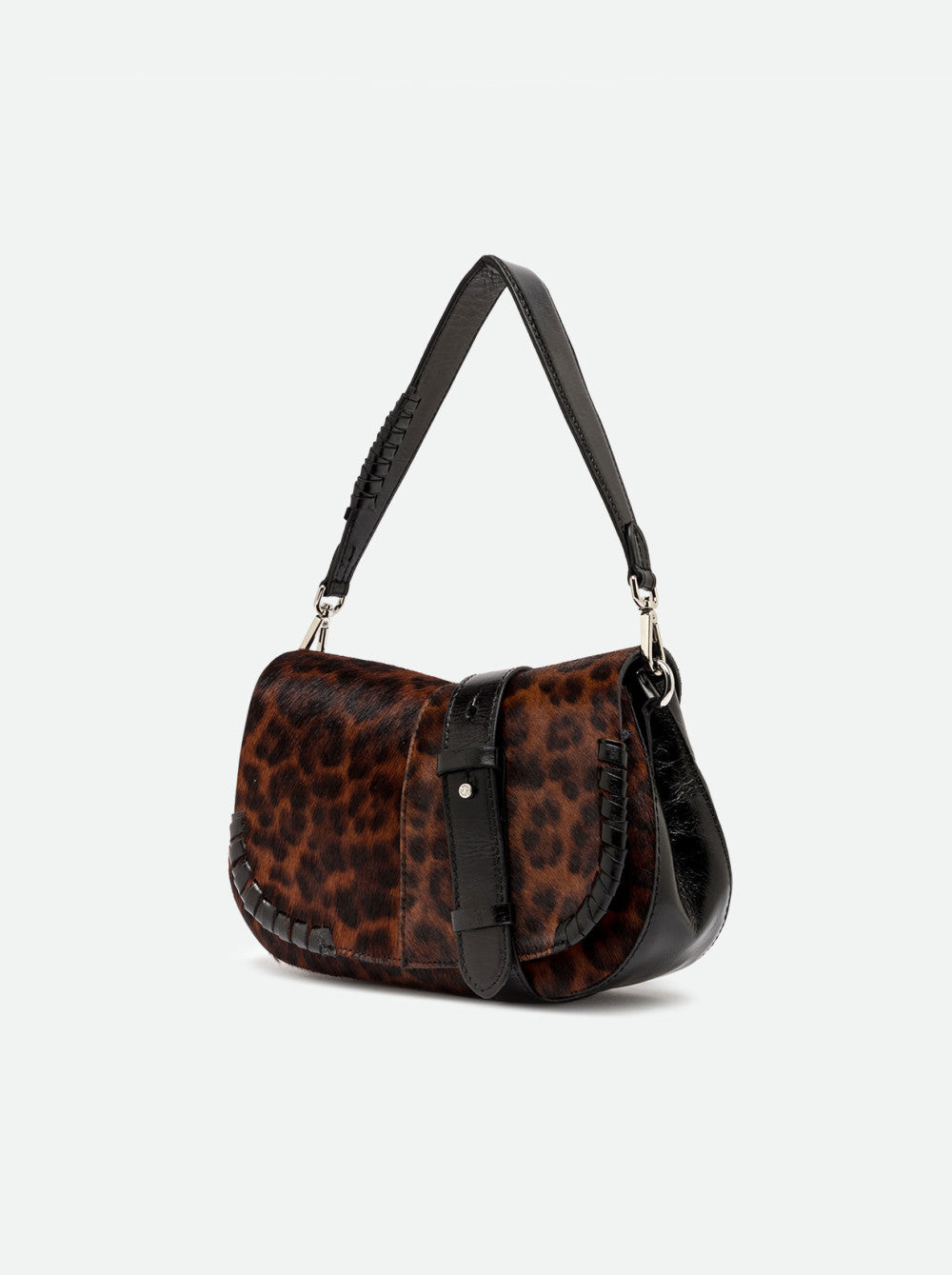 Borsa a spalla Helena Round in pelle effetto cavallino Gianni Chiarini