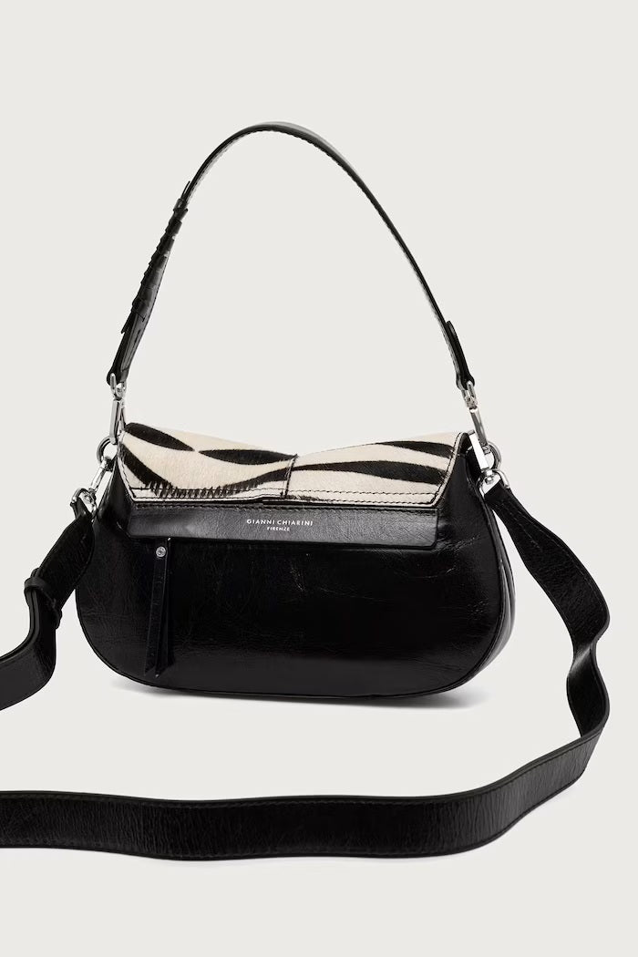 Borsa a spalla Helena Round in pelle effetto cavallino Gianni Chiarini