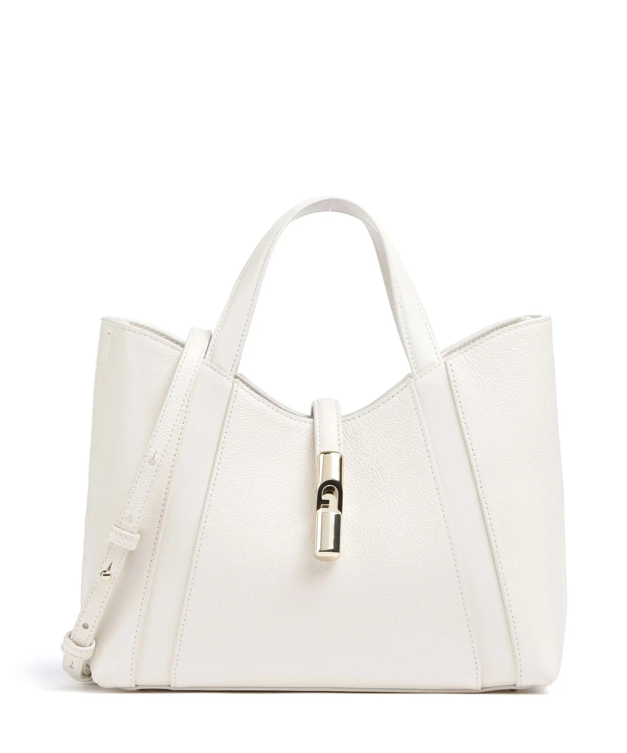 Furla Goccia S Tote Furla handbag with leather handles and structured design, perfect for stylish women's accessories.