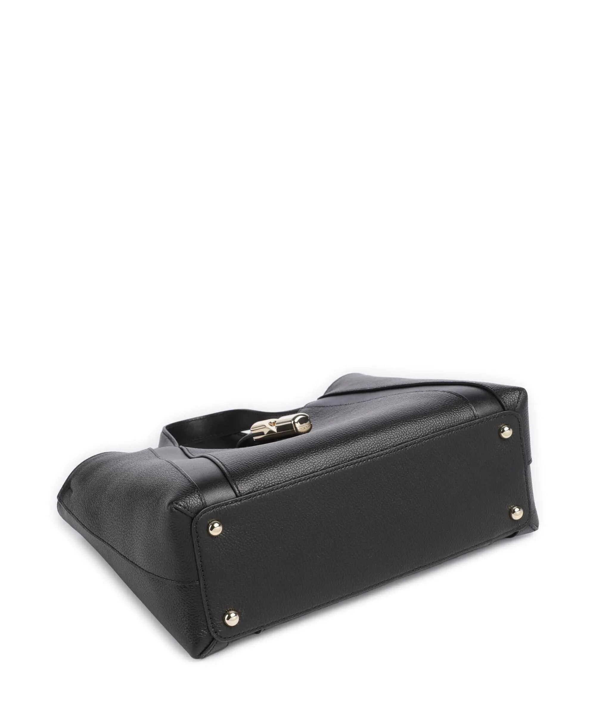 Furla Goccia S Tote bag in plush fur material, stylish women's handbag with top handles and modern design.