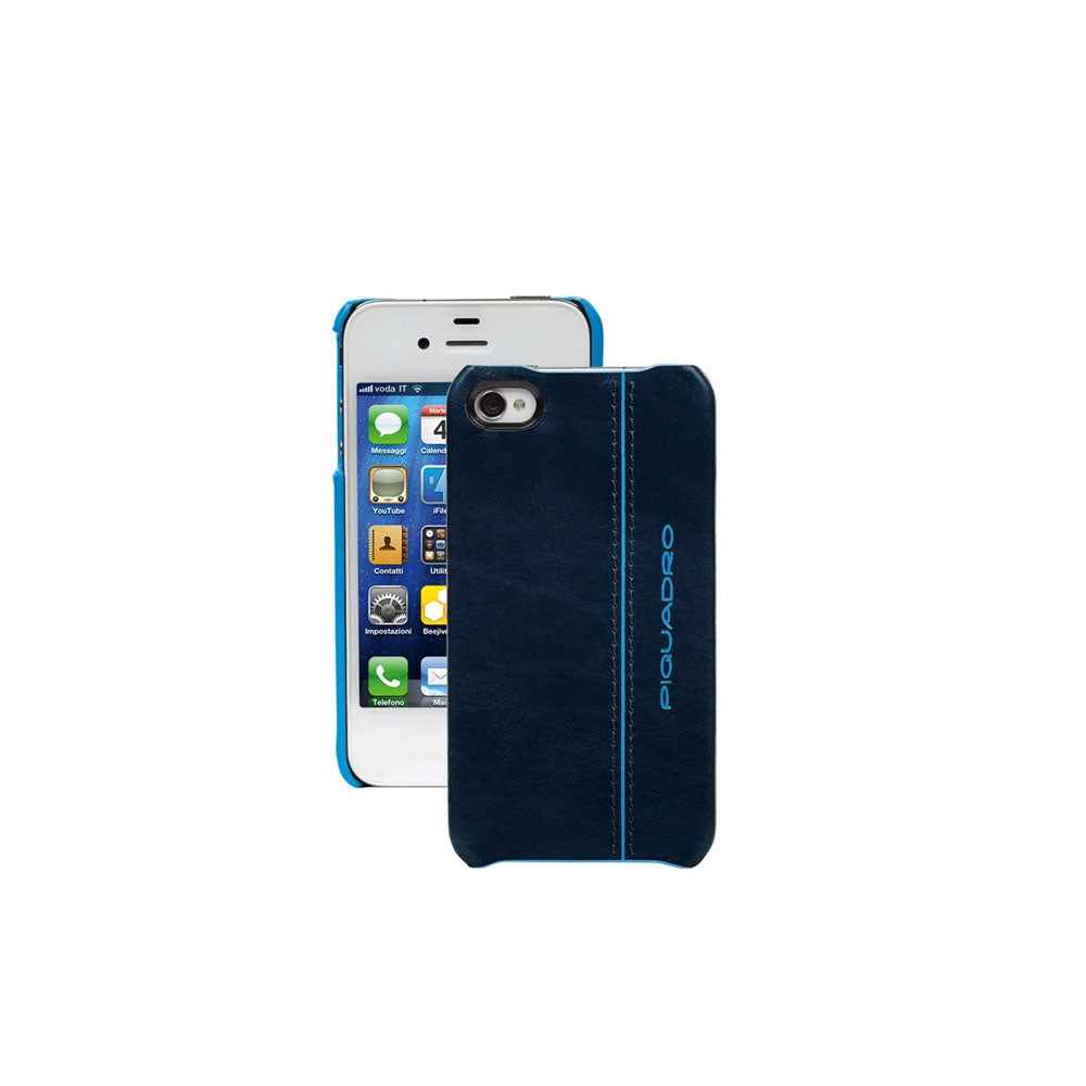 Guscio rigido Blue Square per iPHONE4 e per iPHONE4S in pelle Piquadro - MYLILLY