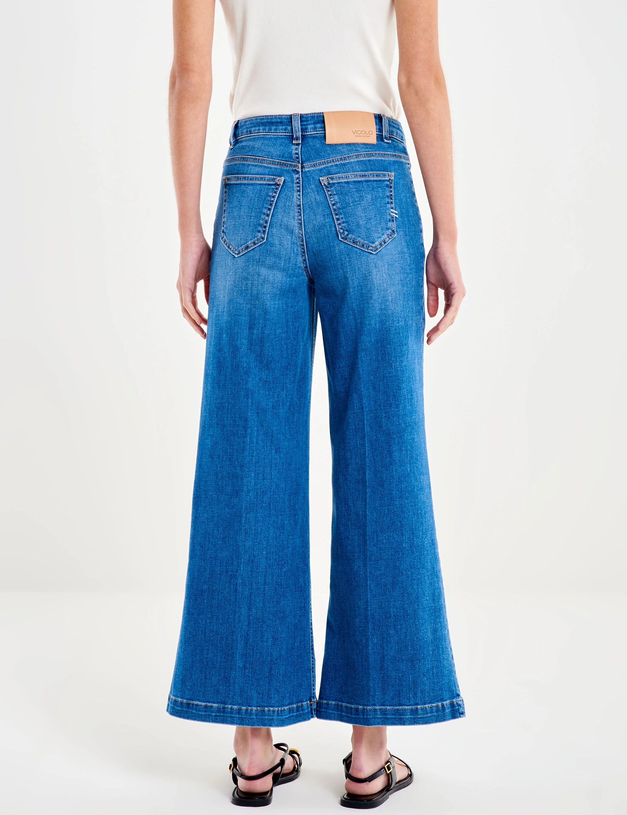 Pair of Cristina Vicolo women's jeans showing classic fit, denim fabric, and stylish design, perfect for casual wear.