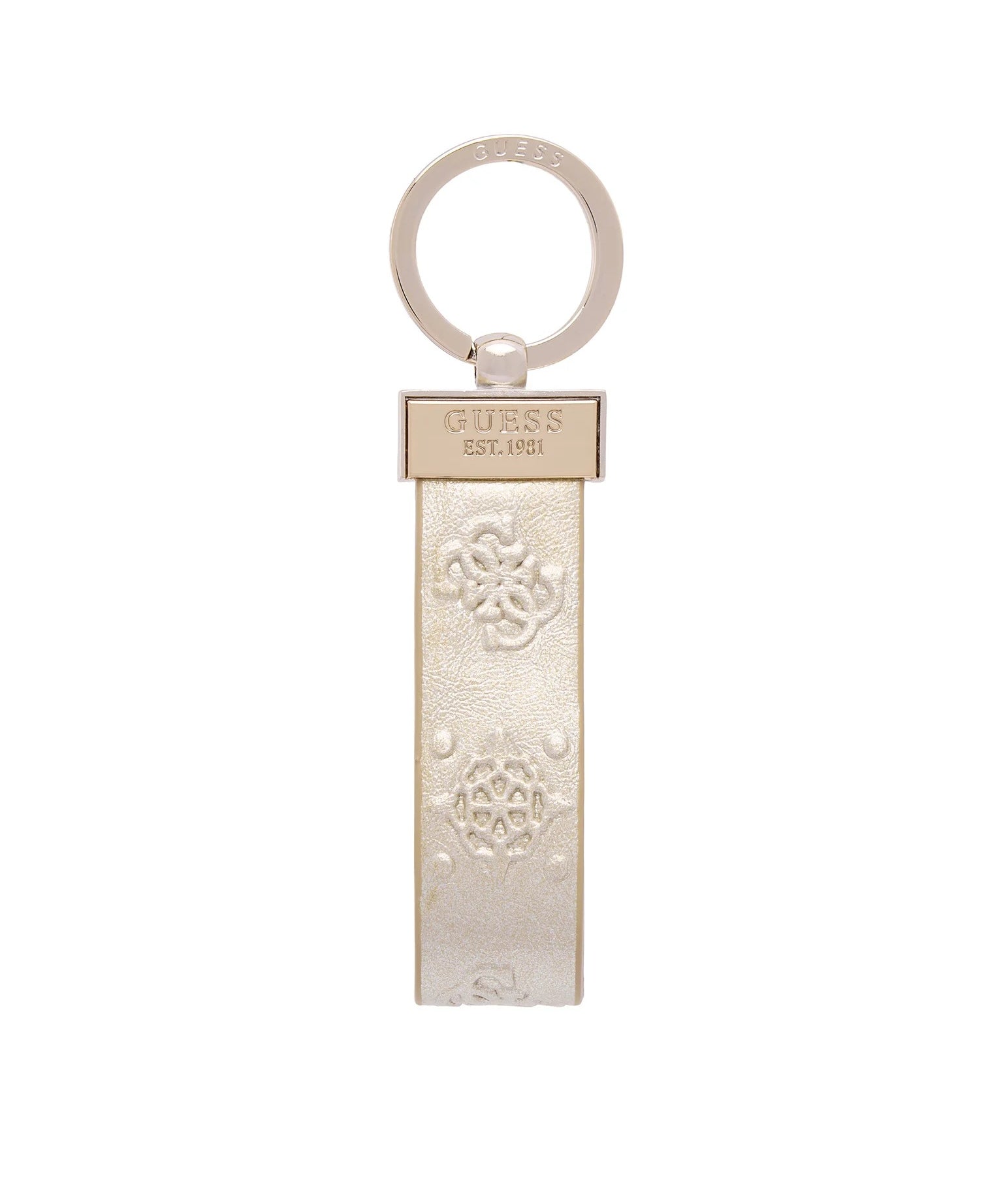 Guess keyring accessory for women with a stylish metal design, featuring the Guess logo and a sleek, modern look.