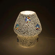 Lampada da tavolo in vetro mosaicata con fiori India World - MYLILLY