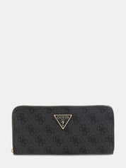 Large zip-around wallet from Guess in a stylish design, featuring multiple compartments and a sleek finish.
