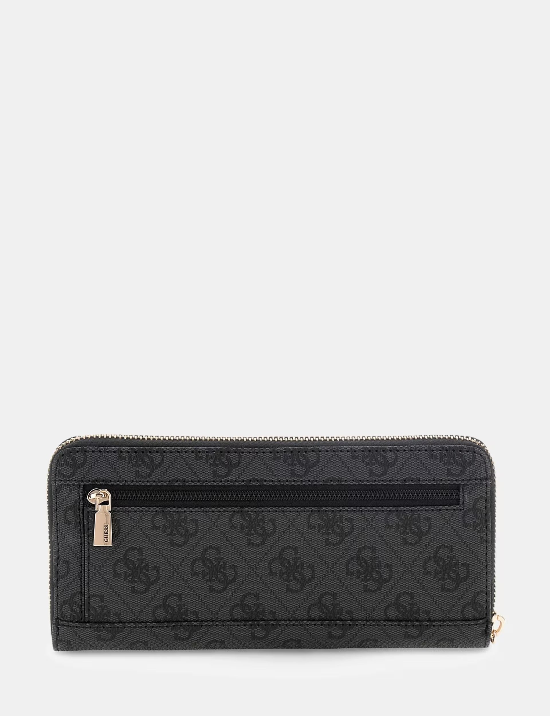 Large zip-around wallet by Guess in a stylish design featuring multiple compartments and a sleek finish.