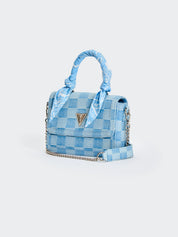 Vicolo Le Marais Denim Vicolo women's handbag with denim fabric and leather accents, stylish and spacious for everyday use.