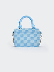 Vicolo Le Marais Denim Vicolo women's leather handbag with top handle and adjustable strap, stylish and versatile accessory.