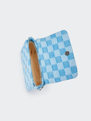 Vicolo Le Marais Denim Vicolo women's handbag with double handles and denim fabric, stylish accessory for everyday use.