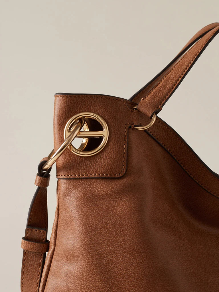 Large Borbonese London Shopping Bag for women, stylish leather hand bag with top handles and spacious interior.