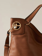 Large Borbonese London Shopping Bag for women, stylish leather hand bag with top handles and spacious interior.