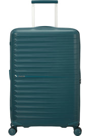 Medium American Tourister FastForward Exp trolley suitcase for unisex travel, with sturdy wheels and spacious interior.