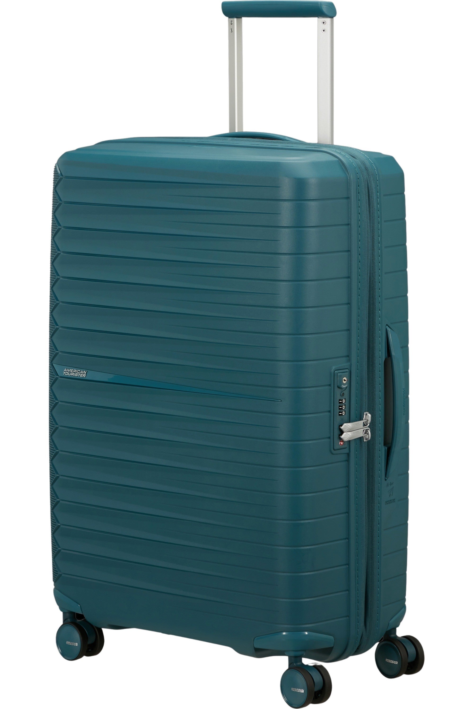 Medium American Tourister FastForward Exp trolley bag, unisex travel accessory with a durable design and spacious interior.