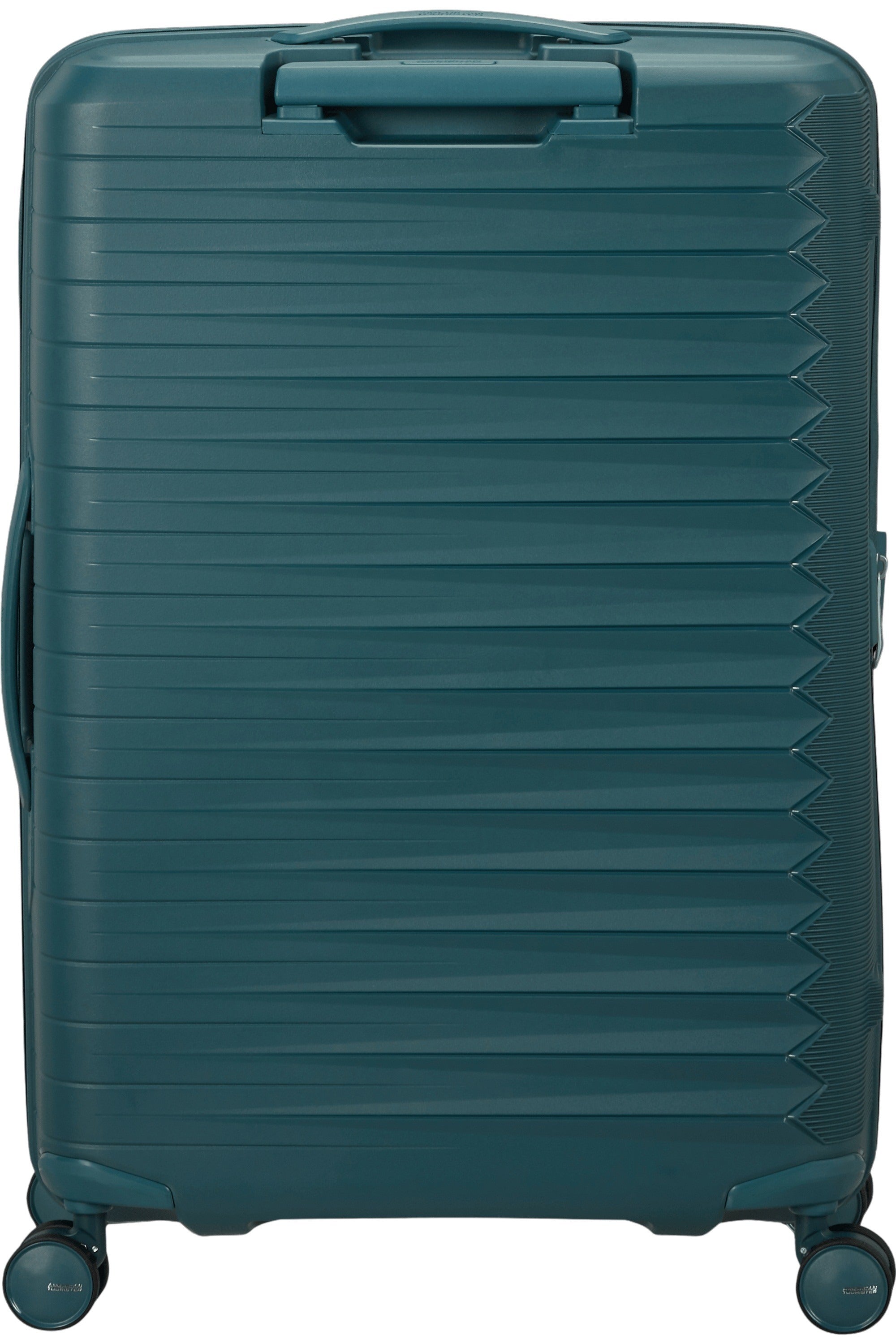 Medium American Tourister FastForward Exp trolley bag for unisex travel, with sturdy handle and spacious interior for medium trips.