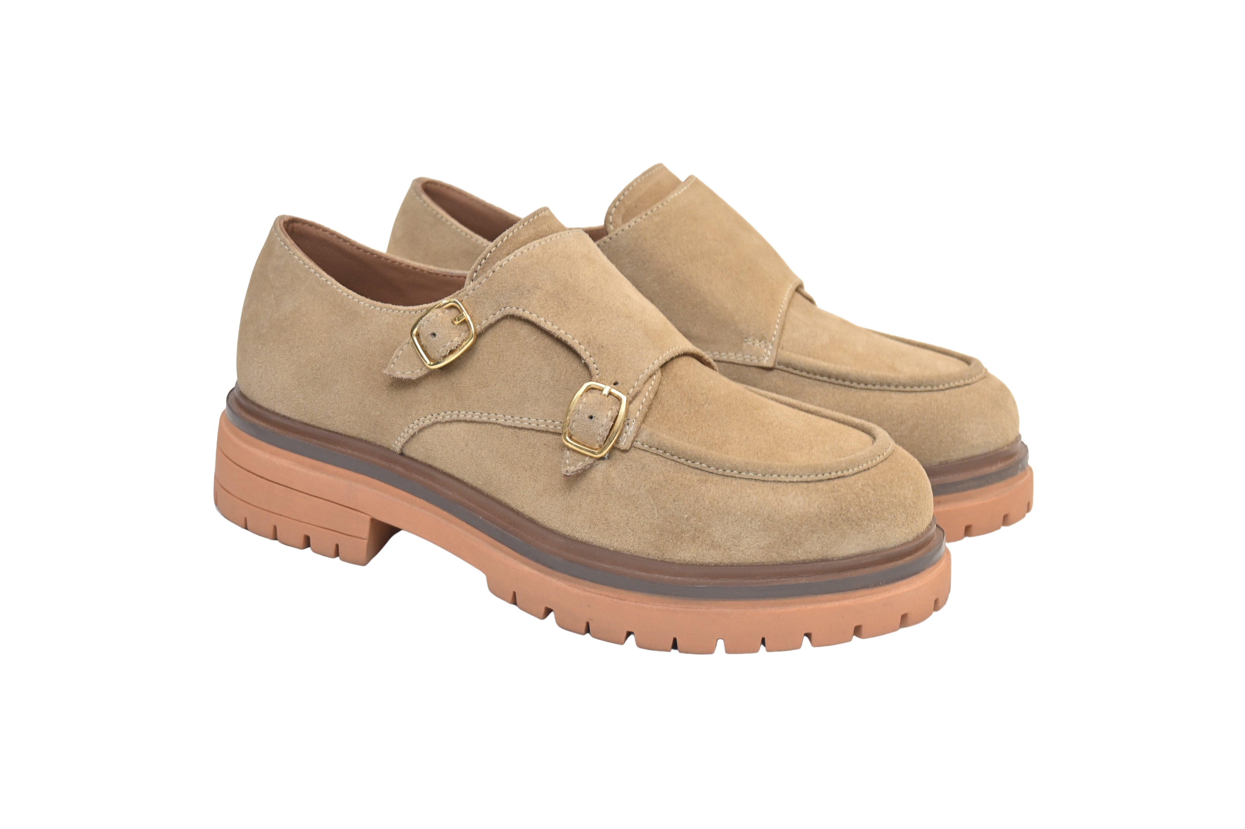Emanuelle Vee Indira women's moccasins in neutral color, featuring a smooth leather finish and classic slip-on design.