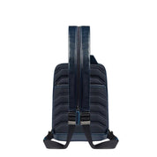 Piquadro Monospalla men's shoulder bag in black leather with adjustable strap and front pocket, stylish accessory for everyday use.