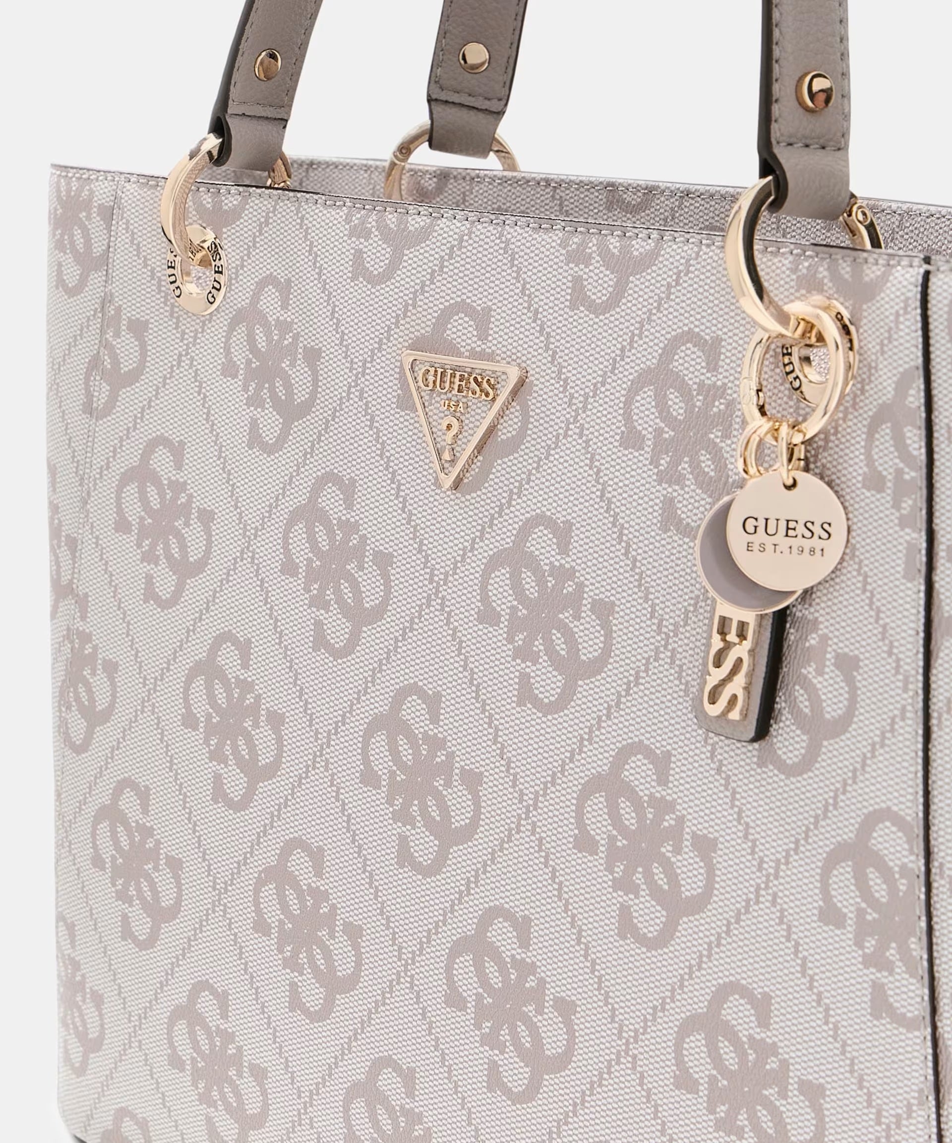 Guess Noelle II Tote in a stylish design, featuring spacious interior and elegant handles for everyday shopping use.