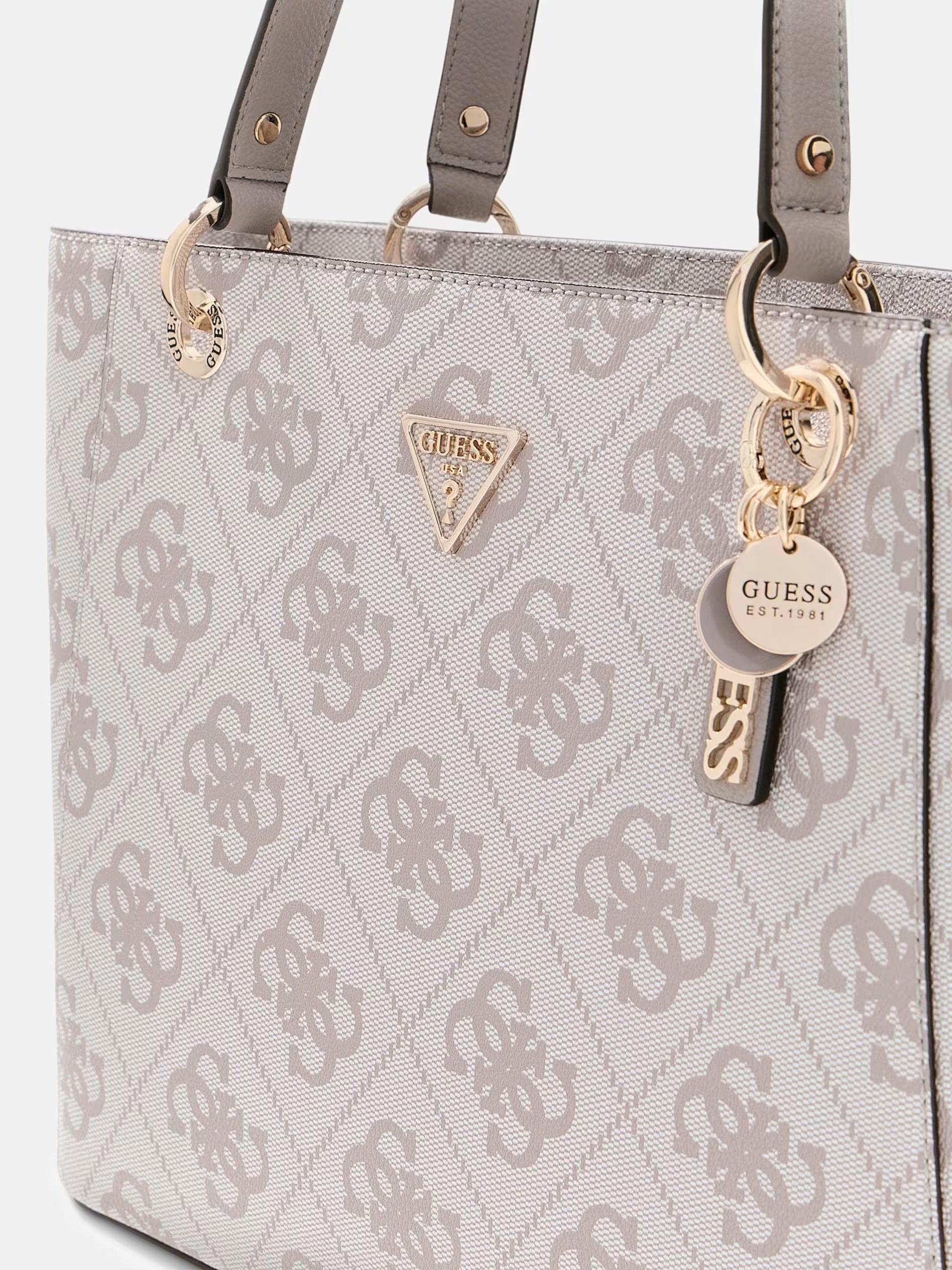 Guess Noelle II Tote in a stylish design, featuring spacious interior and elegant handles for everyday shopping use.