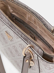 Noelle II Tote by Guess in stylish design, showcasing spacious interior and elegant handle for shopping.