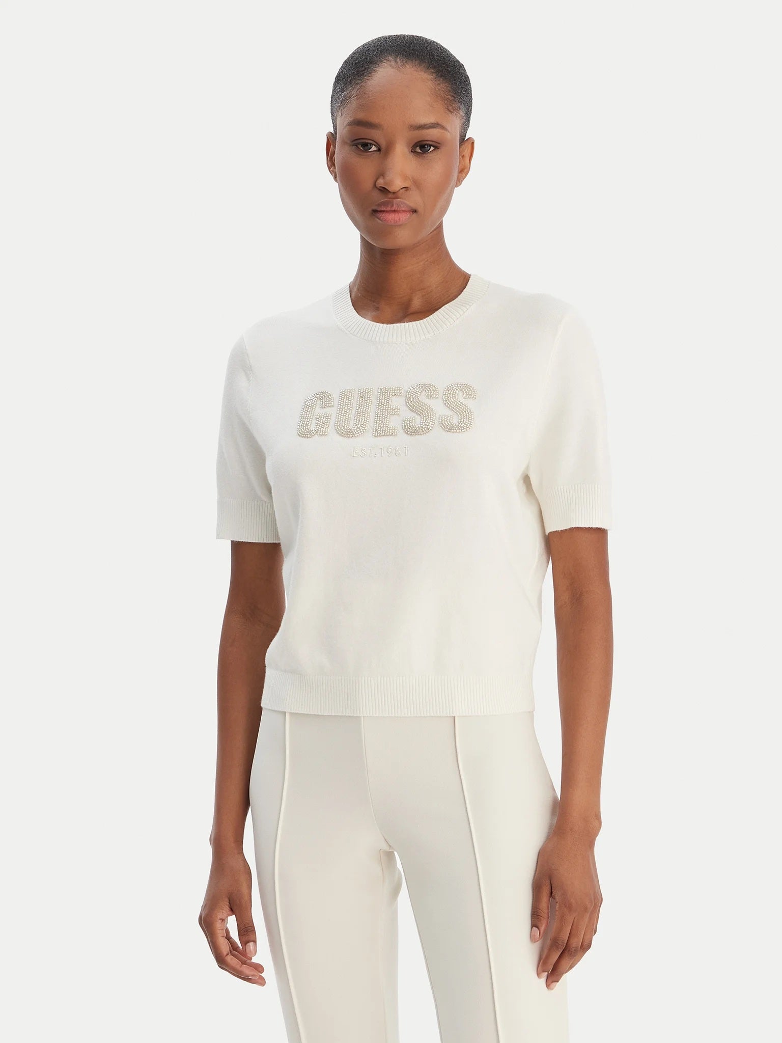 Guess Norah Logo sweatshirt, Donna pullover with Guess logo on front, in soft fabric, casual and stylish for everyday wear.