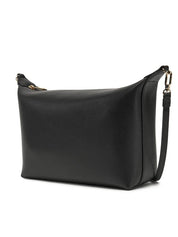 Borsa nera mini crossbody Furla con tracolla removibile e chiusura a zip, design elegante.