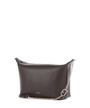 mini crossbody Furla in pelle con chiusura zip e tracolla in catena.