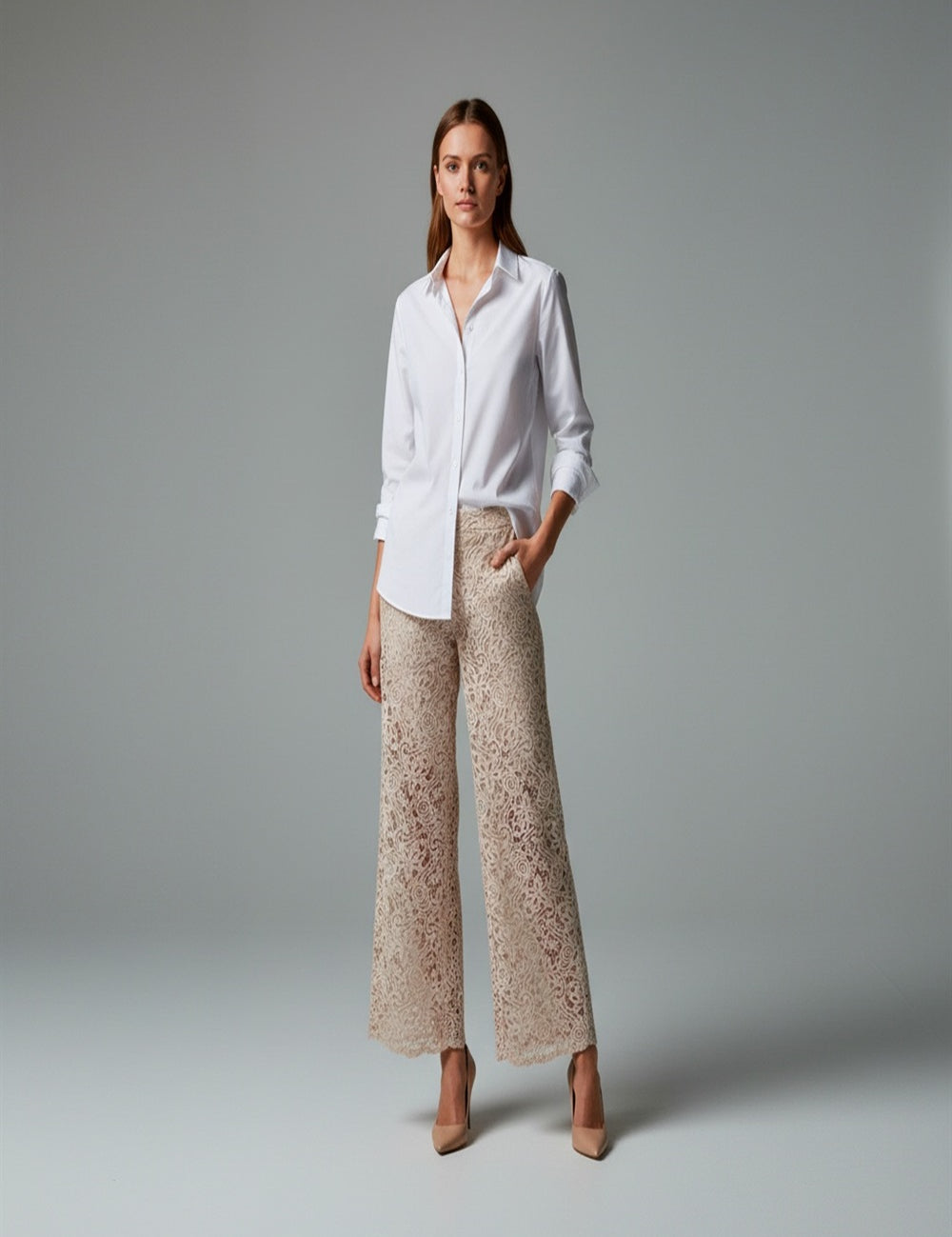 Pantalone in pizzo White Wise - MYLILLY