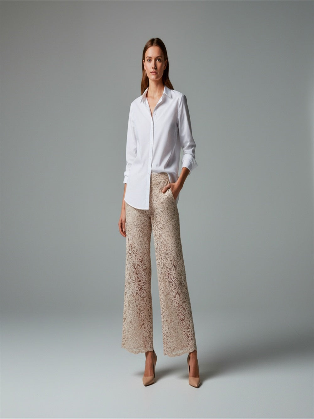 Pantalone in pizzo White Wise - MYLILLY