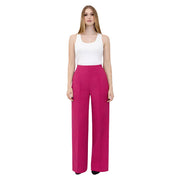 Light beige Vicolo women's palazzo pants with wide-leg design, made of soft, flowy fabric, perfect for stylish comfort.