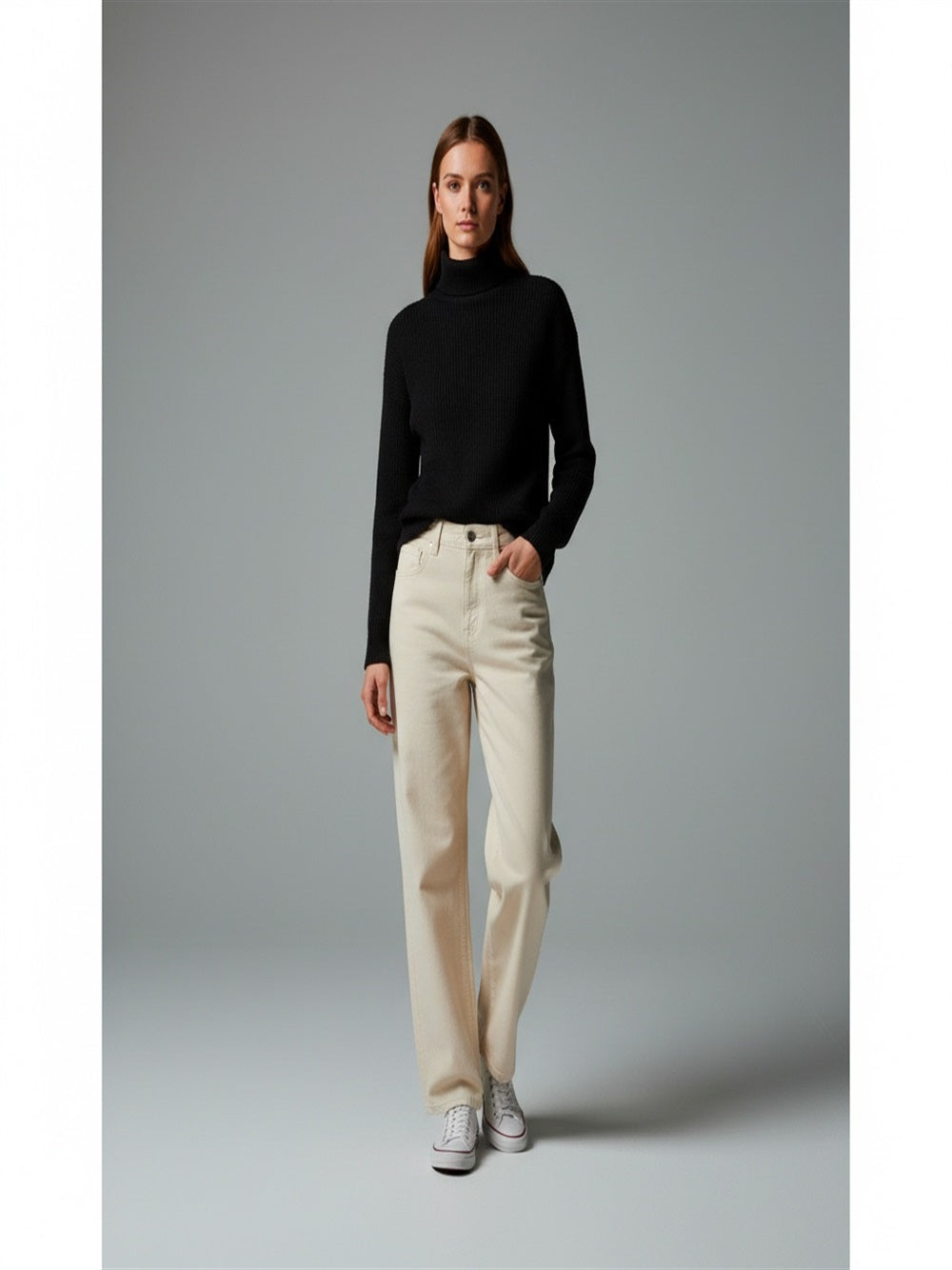 White Wise wide-leg white pants for women, featuring a relaxed fit and flowing fabric, perfect for casual or chic outfits.