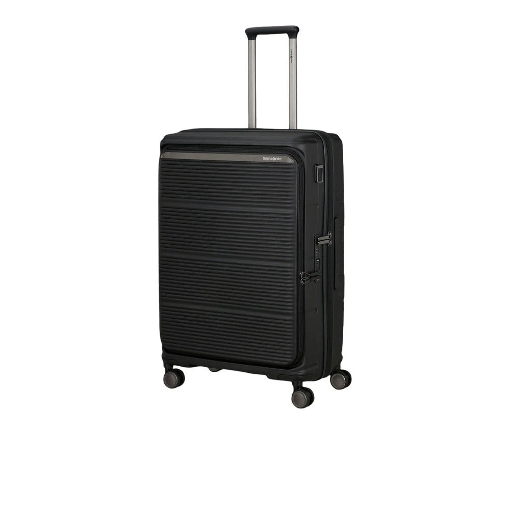 Large Samsonite Paralux trolley suitcase for unisex travel, featuring a sturdy design and spacious interior for easy packing.